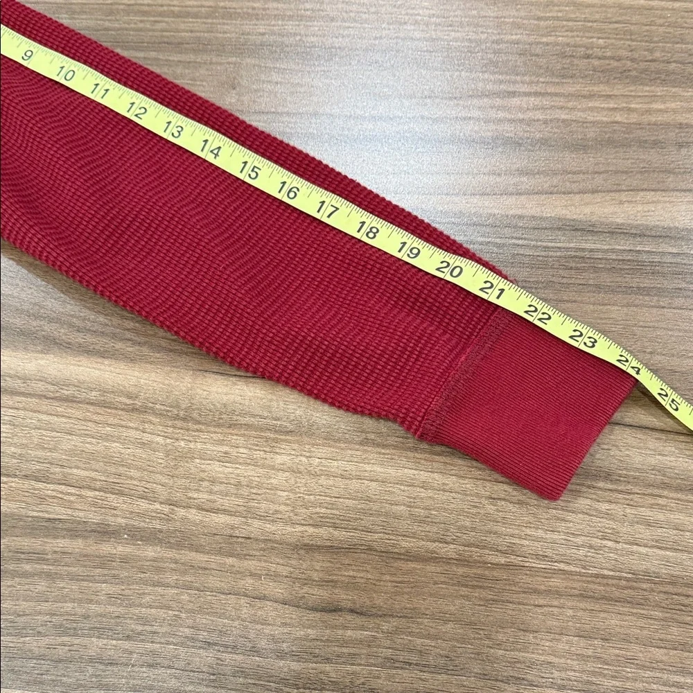 American Eagle Outfitters Mens Full Zip Thermal Hoodie Red Sweatshirt Y2K Size S